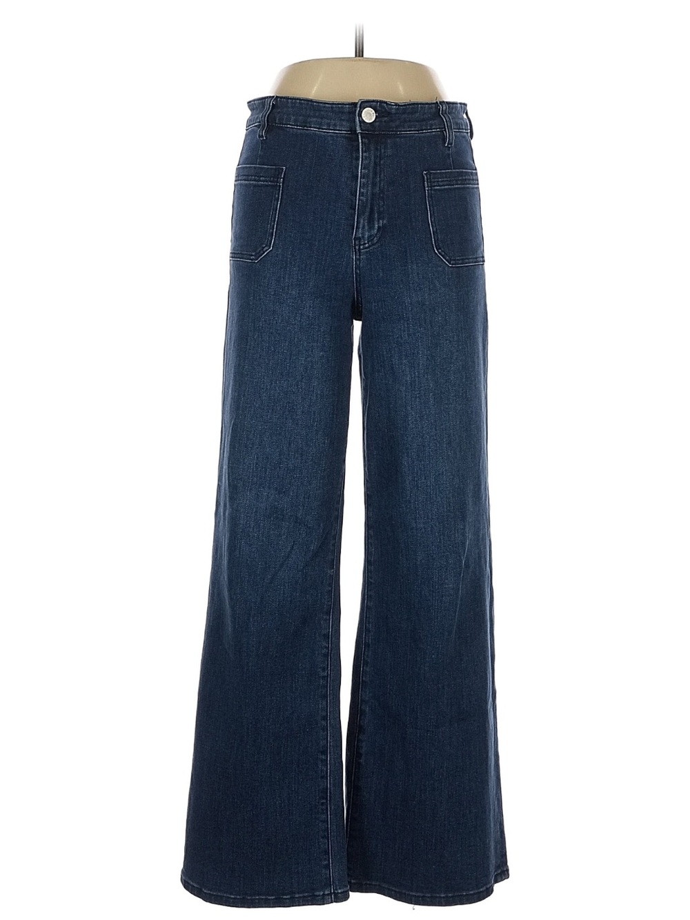 Jason Wu High Rise Wide Leg Jeans Dark Wash Patch Pocket Size 10